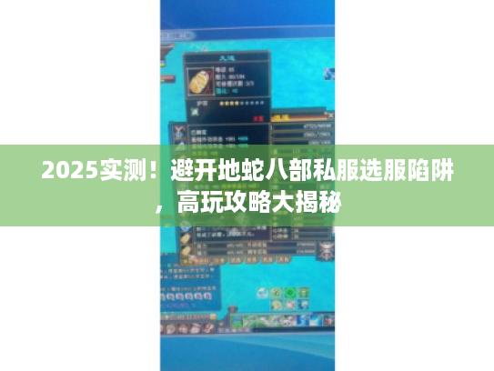 2025实测！避开地蛇八部私服选服陷阱，高玩攻略大揭秘