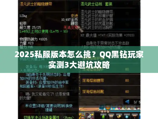 2025私服版本怎么挑?QQ黑钻玩家实测3大避坑攻略 2025私服版本怎么挑?QQ黑钻玩家实测3大避坑攻略