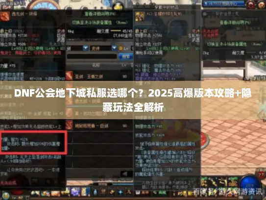 DNF公会地下城私服选哪个？2025高爆版本攻略+隐藏玩法全解析