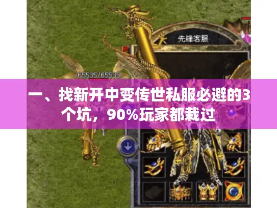 一、找新开中变传世私服必避的3个坑，90%玩家都栽过