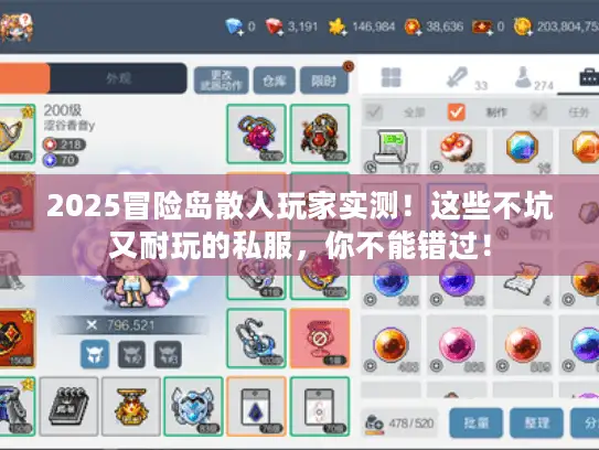 2025冒险岛散人玩家实测！这些不坑又耐玩的私服，你不能错过！