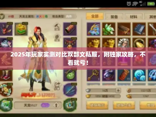 2025年玩家实测对比双部文私服，附独家攻略，不看就亏！