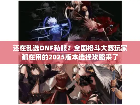 还在乱选DNF私服？全国格斗大赛玩家都在用的2025版本选择攻略来了