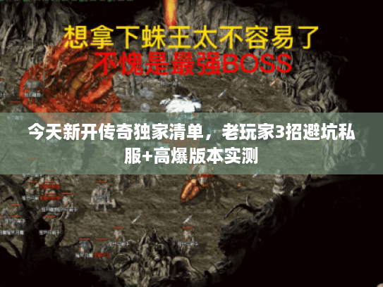 今天新开传奇独家清单，老玩家3招避坑私服+高爆版本实测