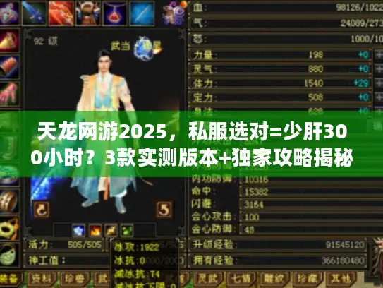 天龙网游2025，私服选对=少肝300小时？3款实测版本+独家攻略揭秘