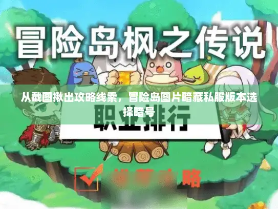 从截图揪出攻略线索，冒险岛图片暗藏私服版本选择暗号