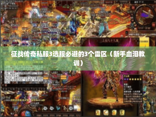 征战传奇私服3选服必避的3个雷区（新手血泪教训）