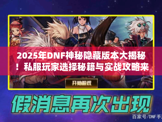 2025年DNF神秘隐藏版本大揭秘！私服玩家选择秘籍与实战攻略来了