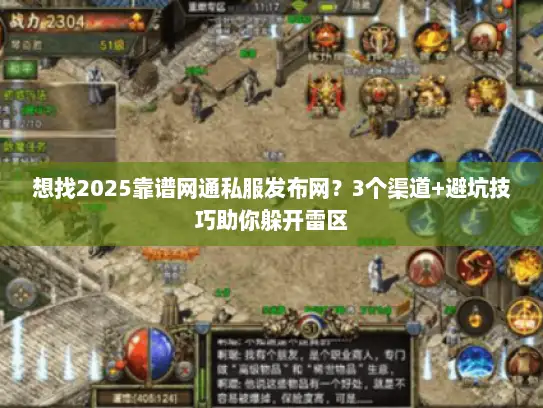 想找2025靠谱网通私服发布网？3个渠道+避坑技巧助你躲开雷区