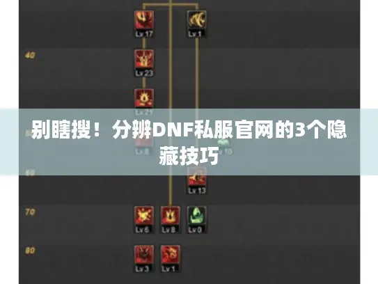 别瞎搜！分辨DNF私服官网的3个隐藏技巧