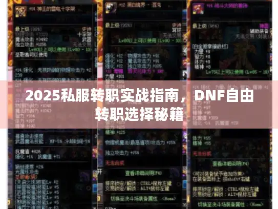 2025私服转职实战指南,DNF自由转职选择秘籍 2025私服转职实战指南,DNF自由转职选择秘籍