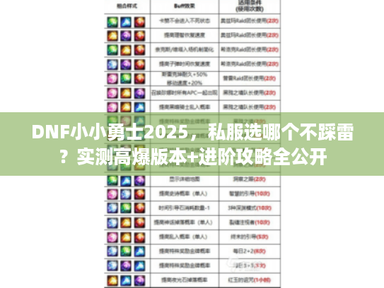 DNF小小勇士2025，私服选哪个不踩雷？实测高爆版本+进阶攻略全公开