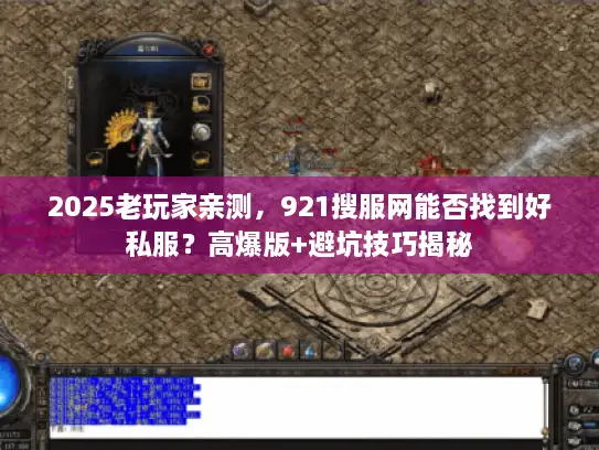 2025老玩家亲测,921搜服网能否找到好私服?高爆版+避坑技巧揭秘 2025老玩家亲测,921搜服网能否找到好私服?高爆版+避坑技巧揭秘