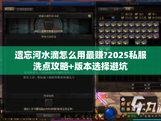 遗忘河水滴怎么用最赚?2025私服洗点攻略+版本选择避坑