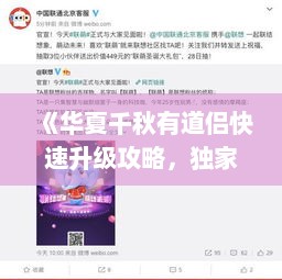 《华夏千秋有道侣快速升级攻略，独家技巧揭秘！》