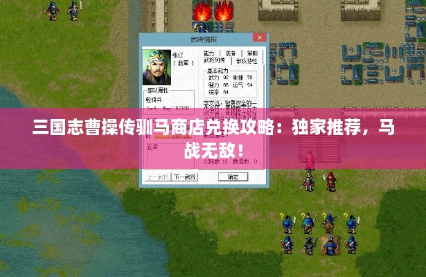 三国志曹操传驯马商店兑换攻略:独家推荐,马战无敌! 三国志曹操传驯马商店兑换攻略:独家推荐,马战无敌!