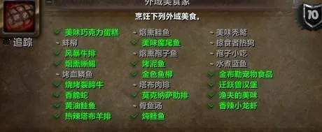 外域食谱大全,哪些食谱能开出