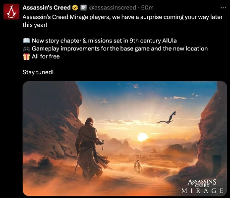 育碧力挺《刺客信条：幻景》DLC，强调创意自主权不受限