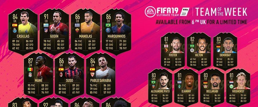 FIFA19第7周最佳阵容揭秘：卡西利亚斯、苏神领航，实力集结！