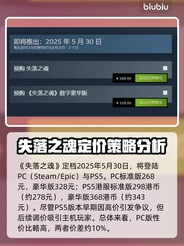 《失落之魂》版本比价：揭秘最超值购买攻略