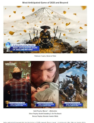玩家投票揭晓！PS Blog 2025年度游戏大奖评选盛大启幕，共创游戏巅峰荣耀
