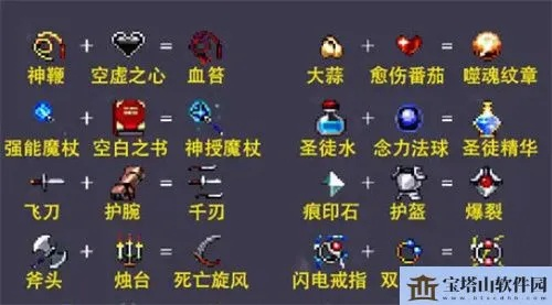 吸血鬼幸存者合成表全武器合成方法一览 吸血鬼幸存者合成表全武器合成方法一览