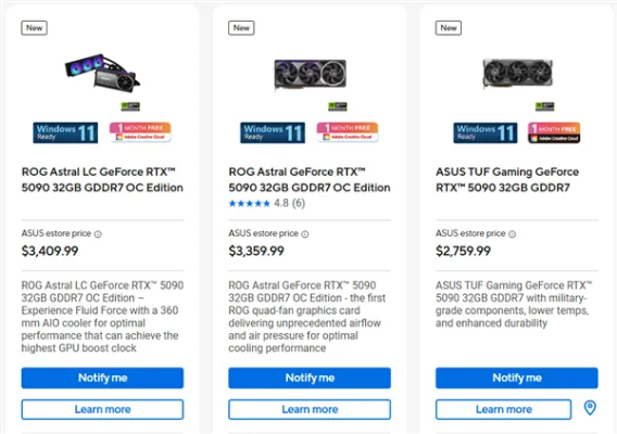 RTX 5090/5070 Ti带头：全球显卡价格普涨15%！