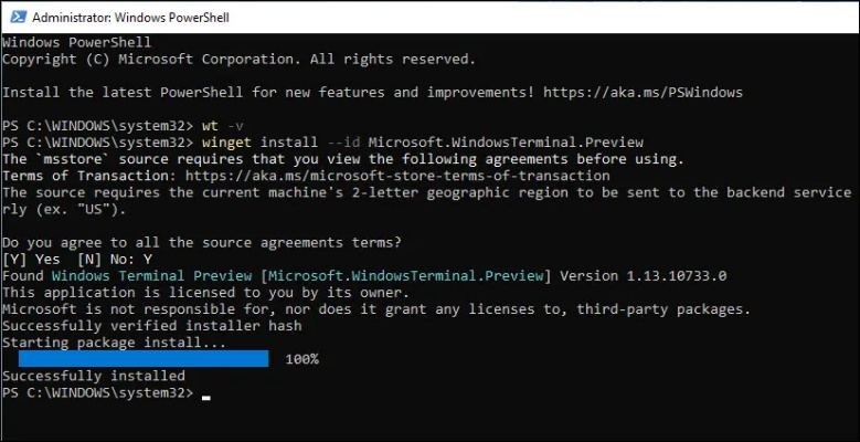 以管理员身份运行PowerShell