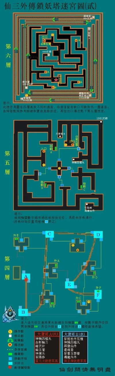 仙剑4迷宫地图终极解析,锁妖塔/淮南王陵隐藏要素全收集 仙剑4迷宫地图终极解析,锁妖塔/淮南王陵隐藏要素全收集