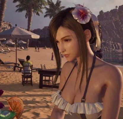 哇塞！格蕾丝穿上蒂法同款海滩装，清纯可爱模样太让人上头